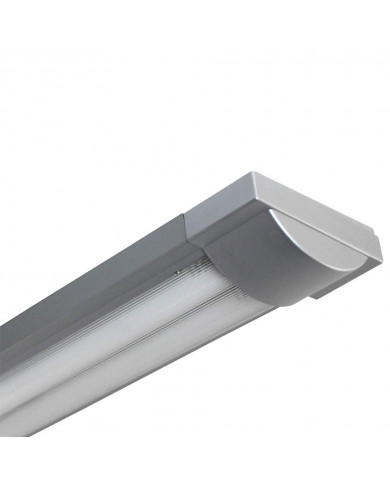 REGLETA FLUORESCENTE PLATA T8 G13 2x18W 2x1300LM 4000K 8000H 2 TUBOS INCLUIDOS 7hSevenOn RT.1
