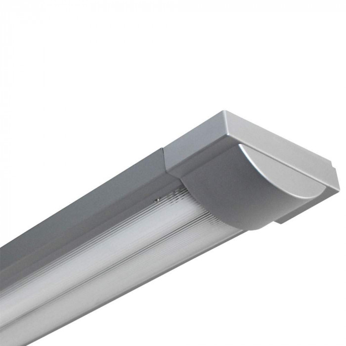 REGLETA FLUORESCENTE PLATA T8 G13 2x18W 2x1300LM 4000K 8000H 2 TUBOS INCLUIDOS 7hSevenOn RT.1
