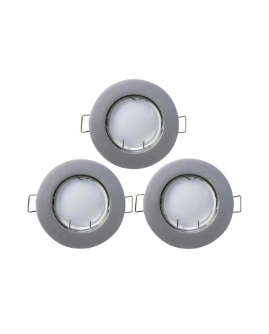 PACK 3 FOCOS LED EMPO.FIJOS RED.ALU MATE 7W 525lm GU10 120º 4000K 15000H 7hSevenOn