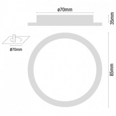 FOCO LED EMPO.EXTRAPL.RED.ALU.MATE SMD 4W300lm DIAM85 120º4000K 25000H 7hSevenOn CJ.1 FOCO LED EMPO.EXTRAPL.RED.ALU.MATE SMD 4W300lm DIAM85 120º4000K 25000H 7hSevenOn CJ.1