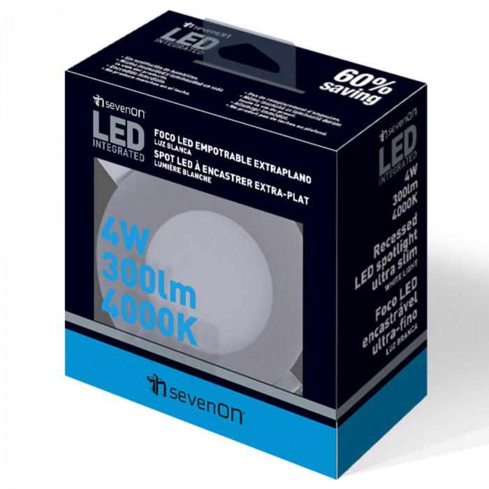 FOCO LED EMPO.EXTRAPL.RED.ALU.MATE SMD 4W300lm DIAM85 120º4000K 25000H 7hSevenOn CJ.1