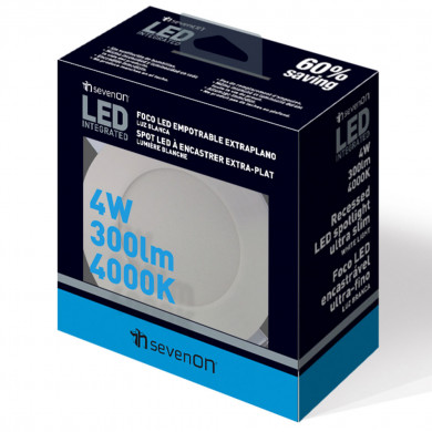 FOCO LED EMPO.EXTRAPL.RED.BLANCO 4W 300lm DIAM85 120º 4000K 25000H  7hSevenOn CJ.1 FOCO LED EMPO.EXTRAPL.RED.BLANCO 4W 300lm DIAM85 120º 4000K 25000H  7hSevenOn CJ.1