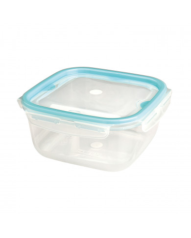 RECIPIENTE HERMETICO CLICK CUADRADO COLORES SURTIDOS (11x11x6cm) 0,4L