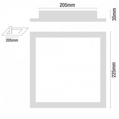 DOWNL.EXTRAPL.LED SMD CUAD.ALUM.MATE 15W1100lm 225X225 120º4000K25000H 7hSevenOn CJ.1 DOWNL.EXTRAPL.LED SMD CUAD.ALUM.MATE 15W1100lm 225X225 120º4000K25000H 7hSevenOn CJ.1