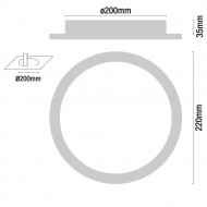 DOWNL.EXTRAPL.LED SMD RED.ALUM 15W 1100lm DIAM225 120º4000K 25000H 7hSevenOn CJ.1