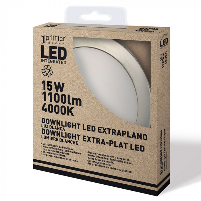 DOWNL.EXTRAPL.LED SMD RED.ALUM 15W 1100lm DIAM225 120º4000K 25000H 7hSevenOn CJ.1