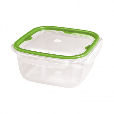 RECIPIENTE HERMETICO CLICK CUADRADO COLORES SURTIDOS (11x11x6cm) 0,4L RECIPIENTE HERMETICO CLICK CUADRADO COLORES SURTIDOS (11x11x6cm) 0,4L