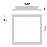 DOWNLIGHT EXTRAPLANO LED CUADRADO 8W 600lm ALUMINIO MATE 120mm 7hSevenOn CJ.1