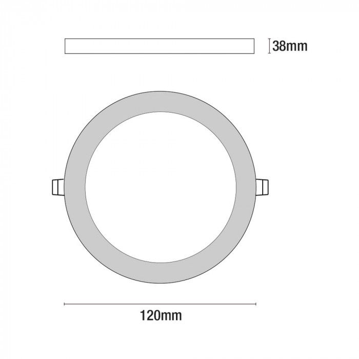 PLAFON SUP LED SMD REDON ALU.MAT 8W 600lm 120mm 120º 4000K 25000h 7hSevenOn Deco CJ.1