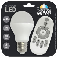 LED DIMABLE CAMBIO TªCOLOR Y LÚMENES C/MANDO PLAST.6W 470lm E27 15000H 7hSevenOn BL.1