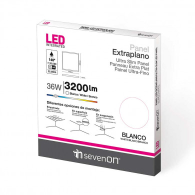 PANEL LED CUADRADO BLANCO 36W 3200LM 4000K 35000H 595x595MM 7hSevenOn CJ.1 PANEL LED CUADRADO BLANCO 36W 3200LM 4000K 35000H 595x595MM 7hSevenOn CJ.1