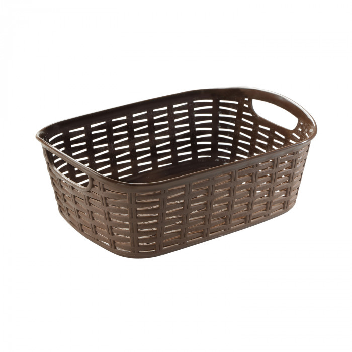 CESTA RATÁN PEQUEÑA DE PLÁSTICO (26,5x20x9,5cm) 3L