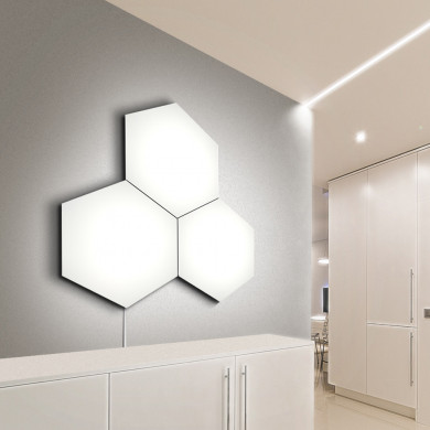 PANEL LED ENLAZABLE HEXAGONAL BLANCO 10W 800LM 4000K 25000H 320x370MM 7hSevenOn CJ.1 PANEL LED ENLAZABLE HEXAGONAL BLANCO 10W 800LM 4000K 25000H 320x370MM 7hSevenOn CJ.1