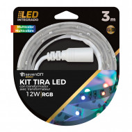 KIT TIRA LED RGB 3M CON MANDO Y TRANSFORMADOR RECORTABLE Y ENLAZABLE 7hSevenOn BL.1
