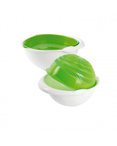 COLADOR GIRATORIO CON CUENCO COLORES SURTIDOS (24,3x22,2x10,2cm) 1,8L