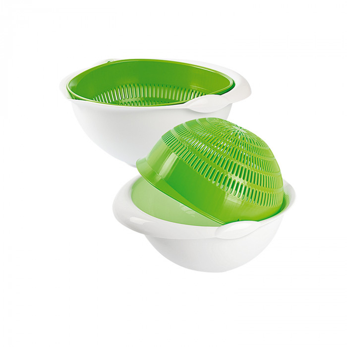 COLADOR GIRATORIO CON CUENCO COLORES SURTIDOS (24,3x22,2x10,2cm) 1,8L