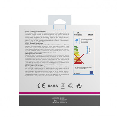 KIT TIRA LED BLANCO 4000K 5M CON TRANSFORMADOR RECORTABLE Y ENLAZABLE 7hSevenOn BL.1
