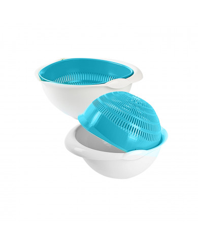 COLADOR GIRATORIO CON CUENCO COLORES SURTIDOS (24,3x22,2x10,2cm) 1,8L