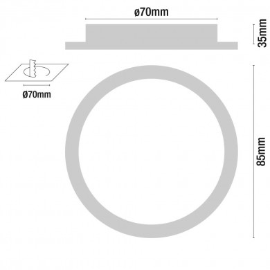 FOCO LED EMPO.EXTRAPL.RED.ALU.MATE 4W 300lmDIAM85 120º 4000K 25000H 7hSevenOn BL.3