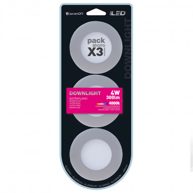 FOCO LED EMPO.EXTRAPL.RED.ALU.MATE 4W 300lmDIAM85 120º 4000K 25000H 7hSevenOn BL.3