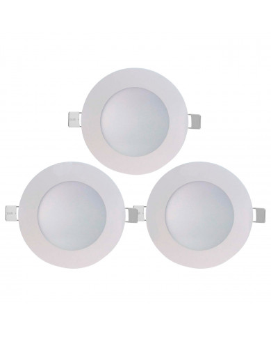 PACK DE 3 DOWNLIGHT LED EXTRAPLANO REDONDO BLANCO 8W 600LM 4000K 25000H D120MM