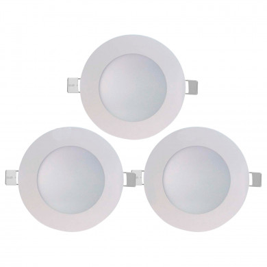 PACK DE 3 DOWNLIGHT LED EXTRAPLANO REDONDO BLANCO 8W 600LM 4000K 25000H D120MM