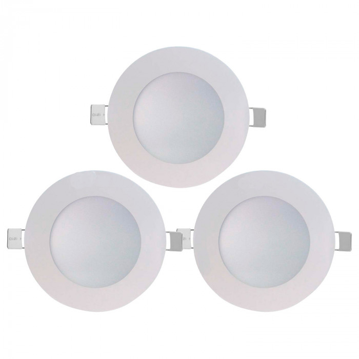 PACK DE 3 DOWNLIGHT LED EXTRAPLANO REDONDO BLANCO 8W 600LM 4000K 25000H D120MM