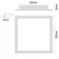 DOWNLIGHT LED EXTRAPLANO CUADRADO BLANCO 26W 2400LM D225MM 7hSevenOn BL.1
