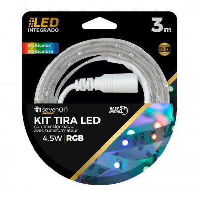 KIT TIRA LED RGB 3,3M CON PILAS NO INCLUIDAS 7hSevenOn BL.1