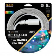 KIT TIRA LED WIFI 5M 20W DIMMABLE COLORES RGB + WHITE CON MANDO 7hSevenOn Premium BL.1