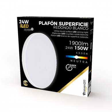 PLAFÓN SUPERF LED BLANCO 24W 4000K 1900LM D320mm 7hSevenOn Premium CJ.1