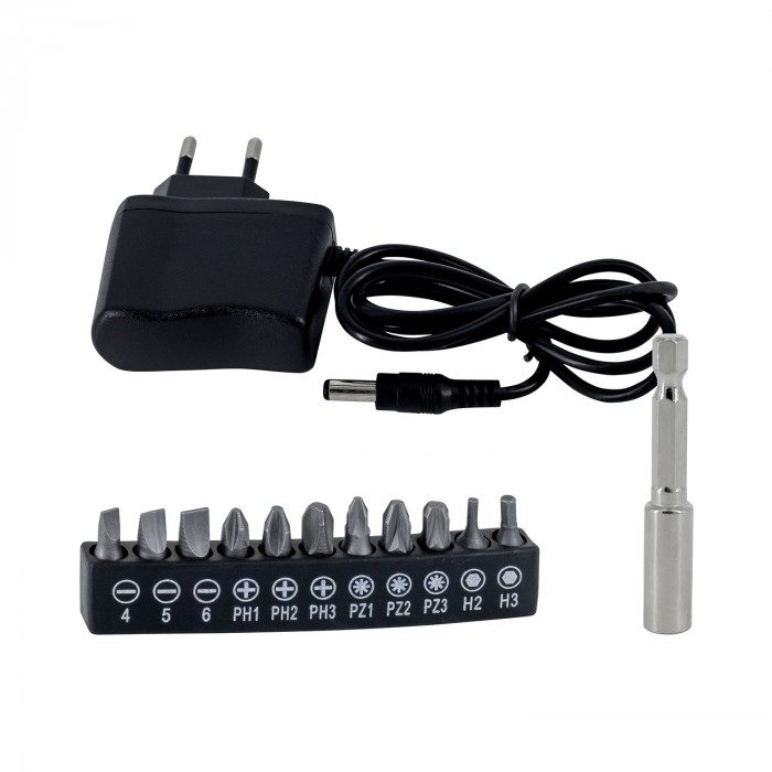 ATORNILLADOR REVERSIBLE BATERIA 3,6V Ni-MH (11 PUNTAS Y PORTAPUNTAS INCLUIDO) RDM