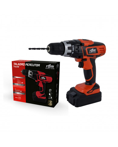 TALADRO ATORNILLADOR BATERIA 14,4V Ni-MH (6 BROCAS + 6 PORTAPUNTAS Y PORTAPUNTAS INCLUIDO) RDM PRO