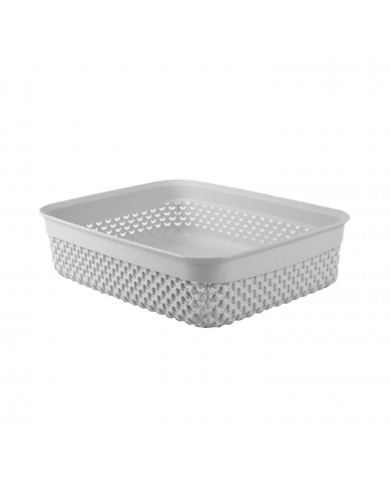 CESTA RESINA RECTANGULAR BAJA GRIS (24,5x19,5x6,5cm) 2,2L 7HOUSE