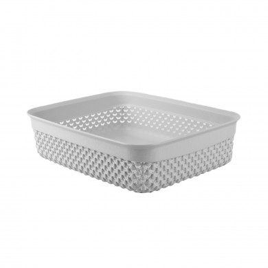 CESTA RESINA RECTANGULAR BAJA GRIS (24,5x19,5x6,5cm) 2,2L 7HOUSE CESTA RESINA RECTANGULAR BAJA GRIS (24,5x19,5x6,5cm) 2,2L 7HOUSE