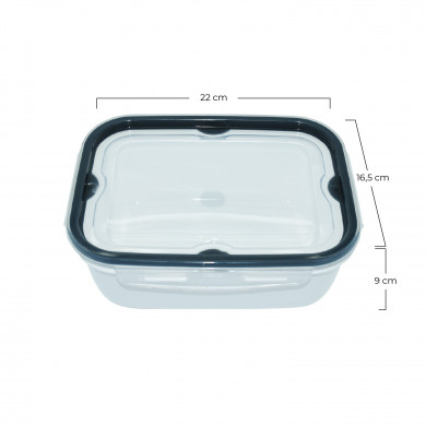 RECIPIENTE HERMETICO RECTANGULAR CON TAPA CLICK BLANCO PURO COLORES SURTIDOS (22x16,5x9cm) 2L RECIPIENTE HERMETICO RECTANGULAR CON TAPA CLICK BLANCO PURO COLORES SURTIDOS (22x16,5x9cm) 2L