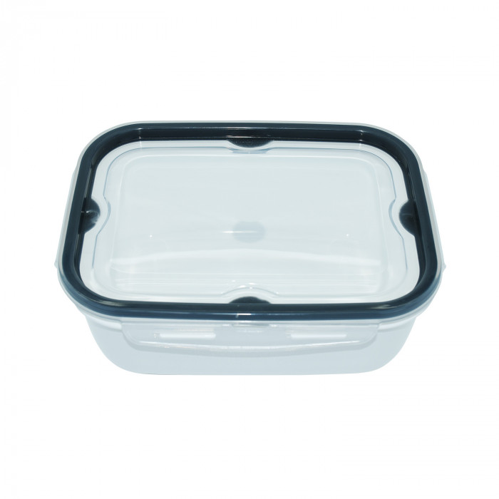 PACK 10 RECIPIENTE HERMETICO RECTANGULAR CON TAPA CLICK BLANCO PURO COLORES SURTIDOS (22x16,5x9cm) 2L