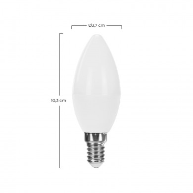 BOMBILLA LED VELA C37 E14 6W (40W) 470LM 3000K 15000H Raydan Home BL.1
