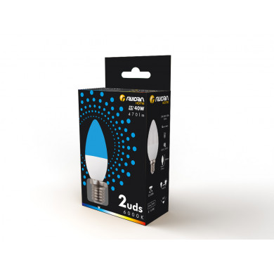 LED SMD VELA PLAST 6W (40W) 470LM E14 180º 6000K 15000H RAYDAN HOME CJ.2