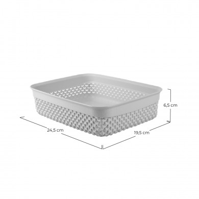 CESTA RESINA RECTANGULAR BAJA GRIS (24,5x19,5x6,5cm) 2,2L 7HOUSE CESTA RESINA RECTANGULAR BAJA GRIS (24,5x19,5x6,5cm) 2,2L 7HOUSE