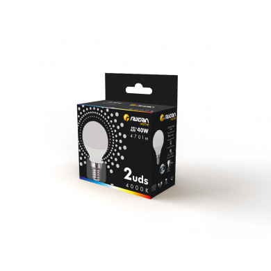 LED SMD ESFERICA PLAST 6W (40W) 470LM E14 180º 4000K 15000H RAYDAN HOME CJ.2