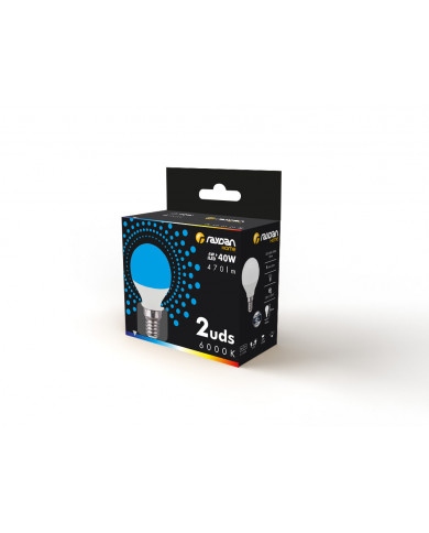 LED SMD ESFERICA PLAST 6W (40W) 470LM E14 180º  6000K 15000H RAYDAN HOME CJ.2