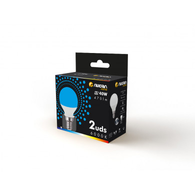 LED SMD ESFERICA PLAST 6W (40W) 470LM E14 180º  6000K 15000H RAYDAN HOME CJ.2