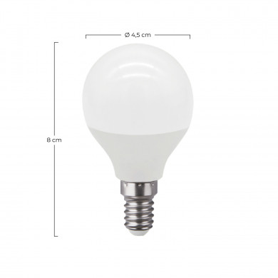 LED SMD ESFERICA PLAST 7,4W (60W) 806LM E14 180º 3000K 15.000H RAYDAN HOME CJ.2