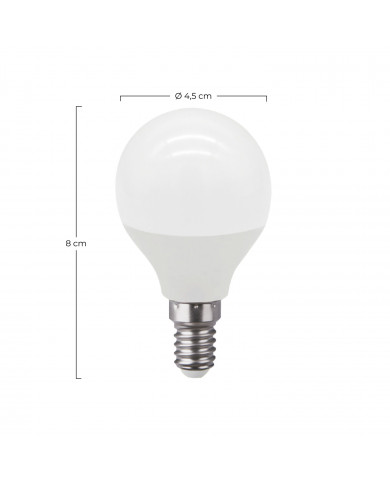 LED SMD ESFERICA PLAST 7,4W (60W) 806LM E14 180º 4000K 15.000H RAYDAN HOME CJ.2