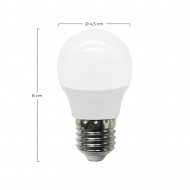 LED SMD ESFERICA PLAST 7,4W (60W) 806LM E27 180º 3000K 15.000H RAYDAN HOME CJ.2