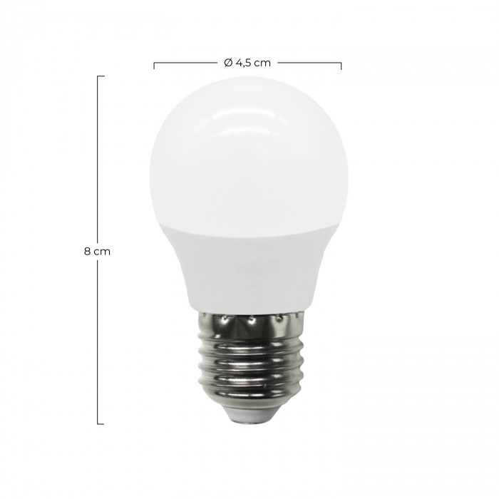 LED SMD ESFERICA PLAST 7,4W (60W) 806LM E27 180º 4000K 15000H RAYDAN HOME CJ.2