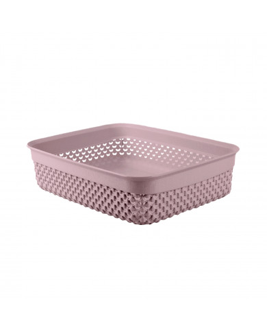 CESTA RESINA RECTANGULAR BAJA ROSA (24,5x19,5x6,5cm) 2,2L 7HOUSE