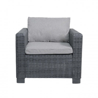 CONJUNTO DE JARDÍN MENORCA GRIS MESA+SOFÁ+2 SILLONES RATÁN 3 BULTOS CJ.1