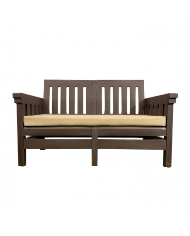 CONJUNTO DE JARDÍN PALMA MARRÓN MESA+SOFÁ+2 SILLAS RATÁN CJ.1